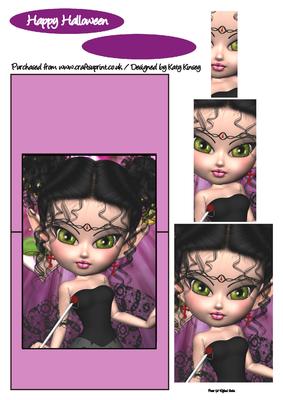 Halloween Fairy Over the Edge Card with Simple Pyramage