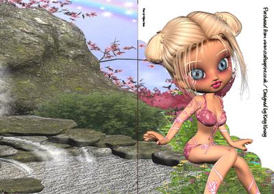 Sorrel Fairy A5 Shaped Front Print and Fold Card