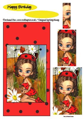 Dotty Ladybird Over the Edge Card with Simple Pyramage