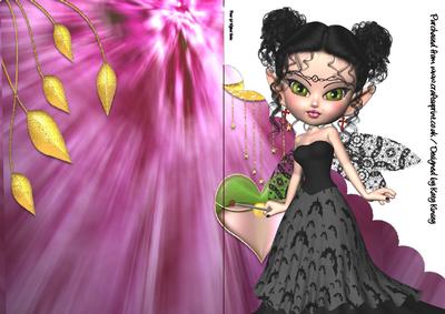 Halloween Fairy A5 Shaped Front Print & Fold Card