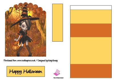Maeveen Witch Halloween Easel Card