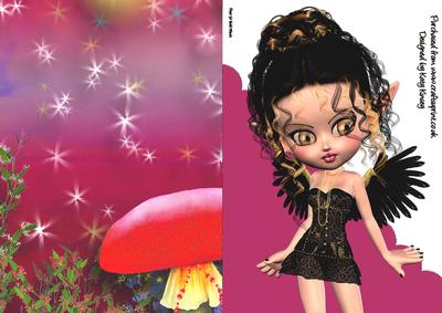 Rosin Fairy A5 Shaped Front Print and Fold Card