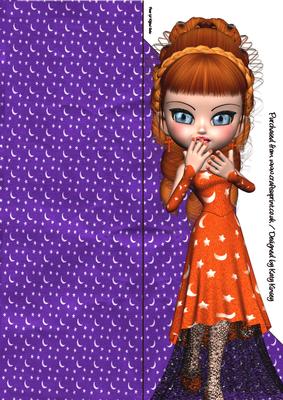 Starla Tall Slim Shaped Front Print and Fold Card