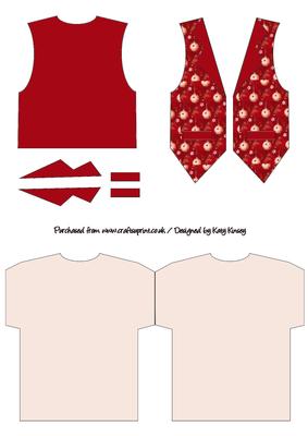 Christmas Baubles Shaped Waistcoat Card