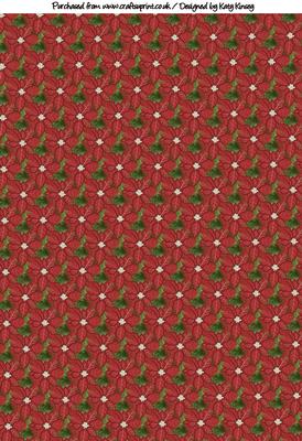 Pretty Poinsettias Christmas Backing Paper