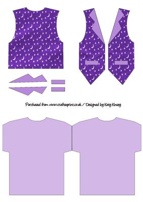 Moon and Stars on Purple Waistcoat Card