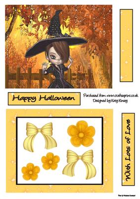 Maeveen Witch Halloween Shaker Card