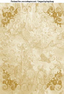 Floral Corners Backing Paper in Olive