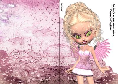 Sally Fairy A5 Shaped Front Print and Fold Card