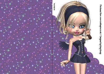 Roxanne Fairy A5 Shaped Front Print and Fold Card
