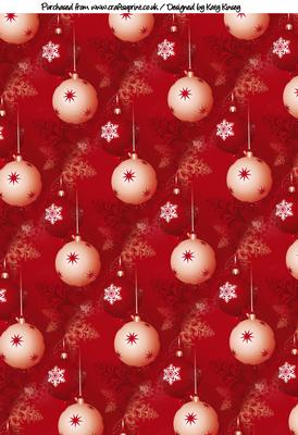 Christmas Baubles in Red and Cream Backing Paper