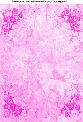Floral Corners Backing Paper in Pink