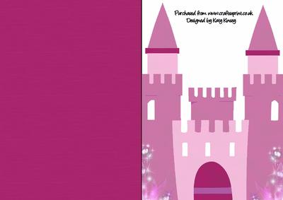 Fairytale Princess Castle A5 Shaped Front Print & Fold Card