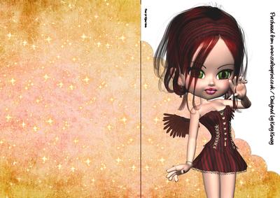 Aurelia Fairy A5 Shaped Front Print and Fold Card