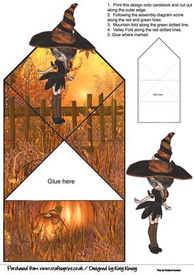 Maeveen Witch Halloween Pop Up Spring Card