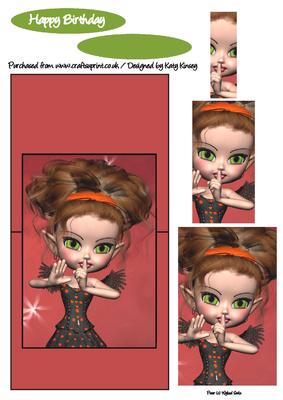 Clarissa Fairy Over the Edge Card with Simple Pyramage