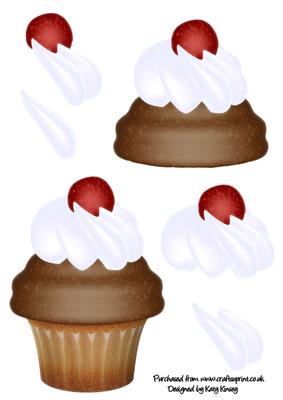 Cupcake Fairy Cake Decoupage Sheet