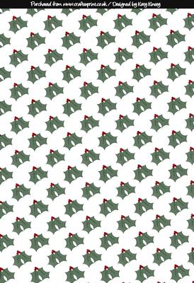 Holly Leaves and Berries Backing Paper
