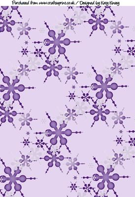 Purple Snowflakes Christmas Backing Paper