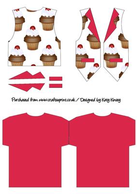 Cupcakes Shaped Waistcoat Card Kit