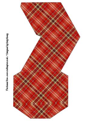 Red Tartan Pyramid Gift Box
