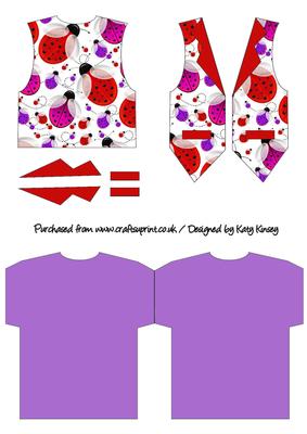 Lots of Ladybirds Waistcoat Shaped Card