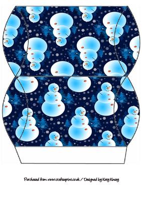 Frosty Snowman Christmas Pillow Gift Box