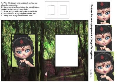 Artemis Goddess Foldback Card with Simple Pyramage
