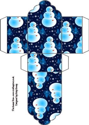 Frosty Snowman Christmas Tag Gift Box