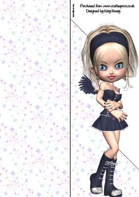 Roxanne Fairy Tall Slim Shaped Front Print and Fold Card