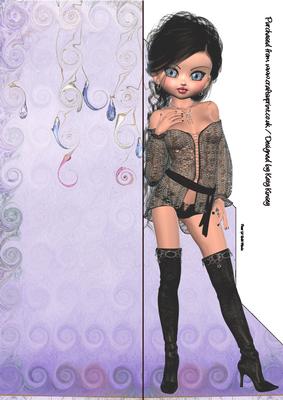 Meredith Tall Slim Shaped Front Print and Fold Card
