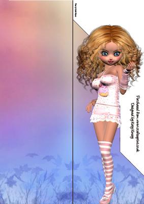 Leanne Tall Slim Shaped Front Print and Fold Card