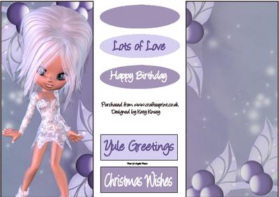 Jackie Frost Christmas Dl Topper and Insert