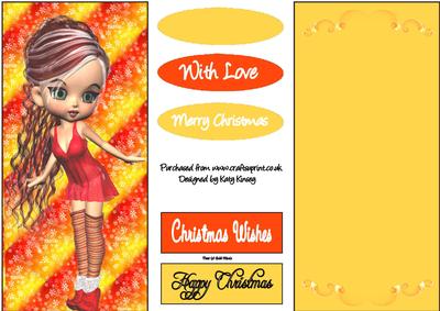 Robin Christmas Dl Topper and Insert