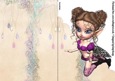 Melody Fairy A5 Shaped Front Print and Fold Card