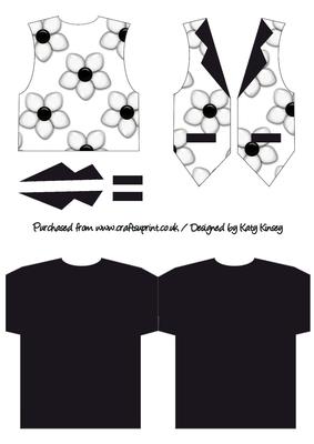 Daisy Dots Waistcoat Shaped Card