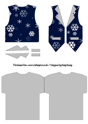 Snowy Night Shaped Waistcoat Card