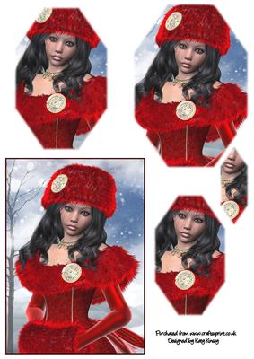 Winter Lady in Red Pyramage Sheet