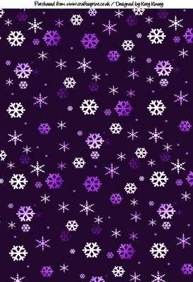 Christmas Snowflakes Backing Paper in Purple