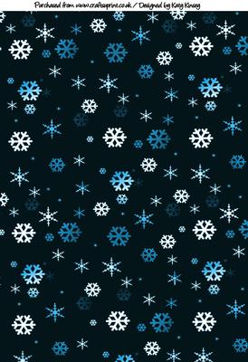 Christmas Snowflakes Backing Paper in Blue