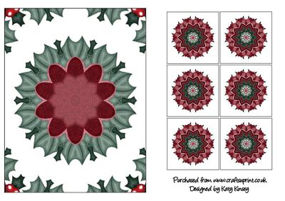 Christmas Holly Tea Bag Tiles and Backer
