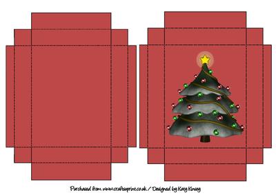 Christmas Tree Gift Box with Lid