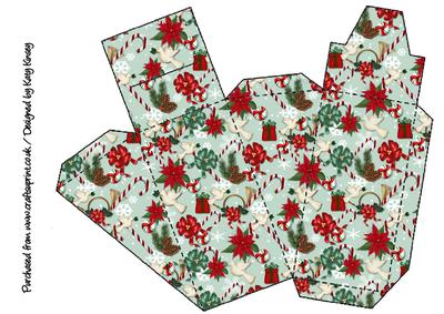 Christmas Jumble Cake Slice Box in Green