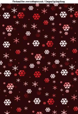 Christmas Snowflakes Backing Paper in Red