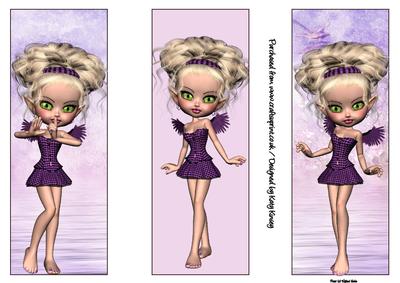 Rhiannon Fairy Set of Three Bookmarks/ Toppers
