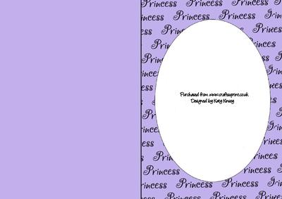 Princess Wording Oval Aperture Card in Lilac