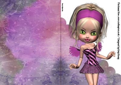 Michelle Fairy A5 Shaped Front Print and Fold Card