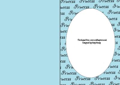 Princess Wording Oval Aperture Card in Blue