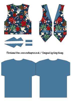 Christmas Jumble in Dark Blue Waistcoat Shaped Card