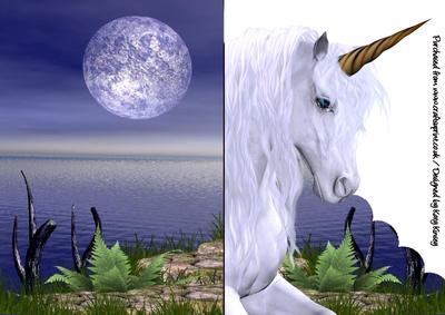 Magical Unicorn A5 Shaped Front Print and Fold Card